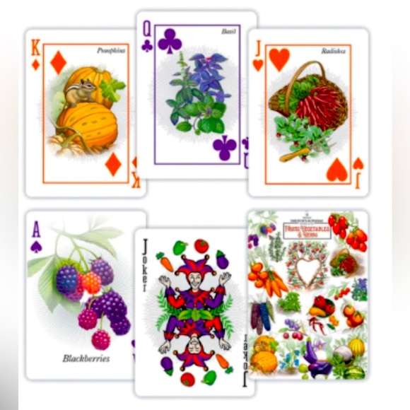 ♥️♣️LET’S PLAY❗️”FARMER’S ALMANAC - FRUITS, VEGETABLES, & HERBS” PLAYING CARDS❗️ - Picture 3 of 5